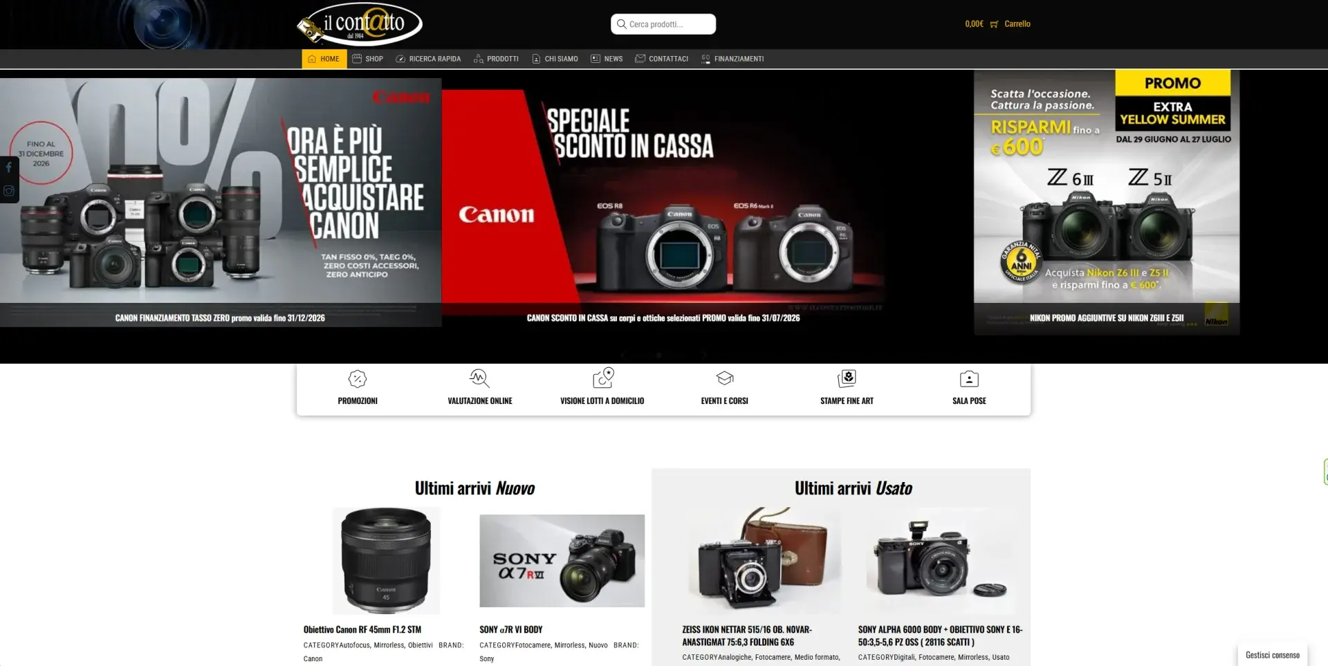 Il Contatto Store – E-Commerce Fotografia, Video e Attrezzatura Professionale